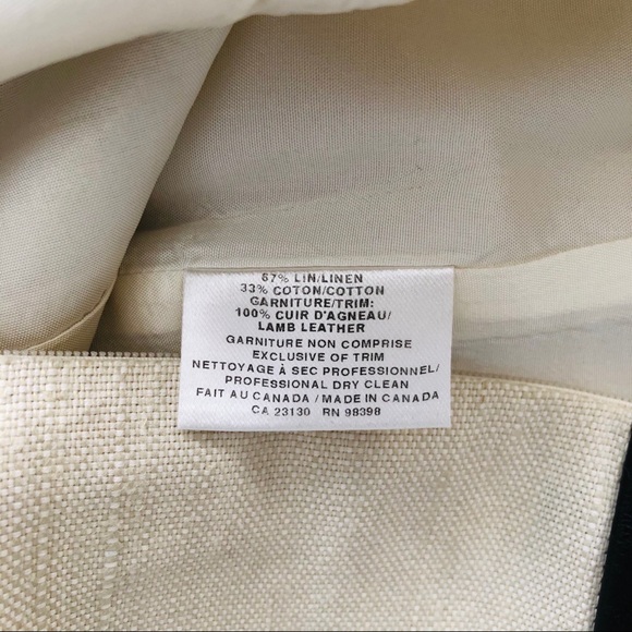 JUDITH & CHARLES // Leather Linen Skirt Size 0 - Picture 6 of 7